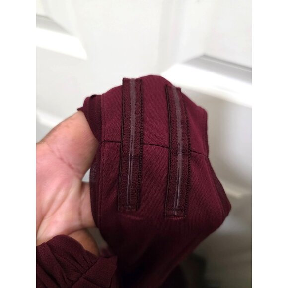 LULUS Elegant Burgundy Maxi Gown Bridesmaid Dress Deep V-Neck & Pleated Bodice S - Picture 8 of 10